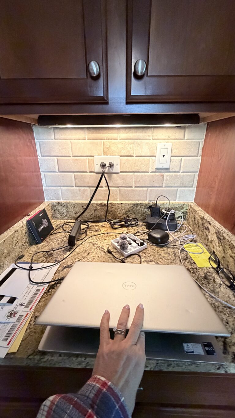 counter full of messy cords new build mistakes