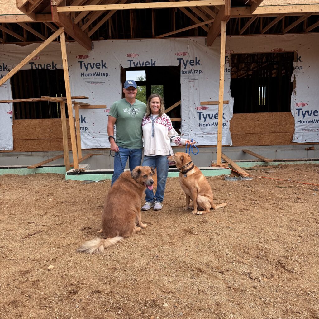 Molly and Mike visiting their Five Trails construction site